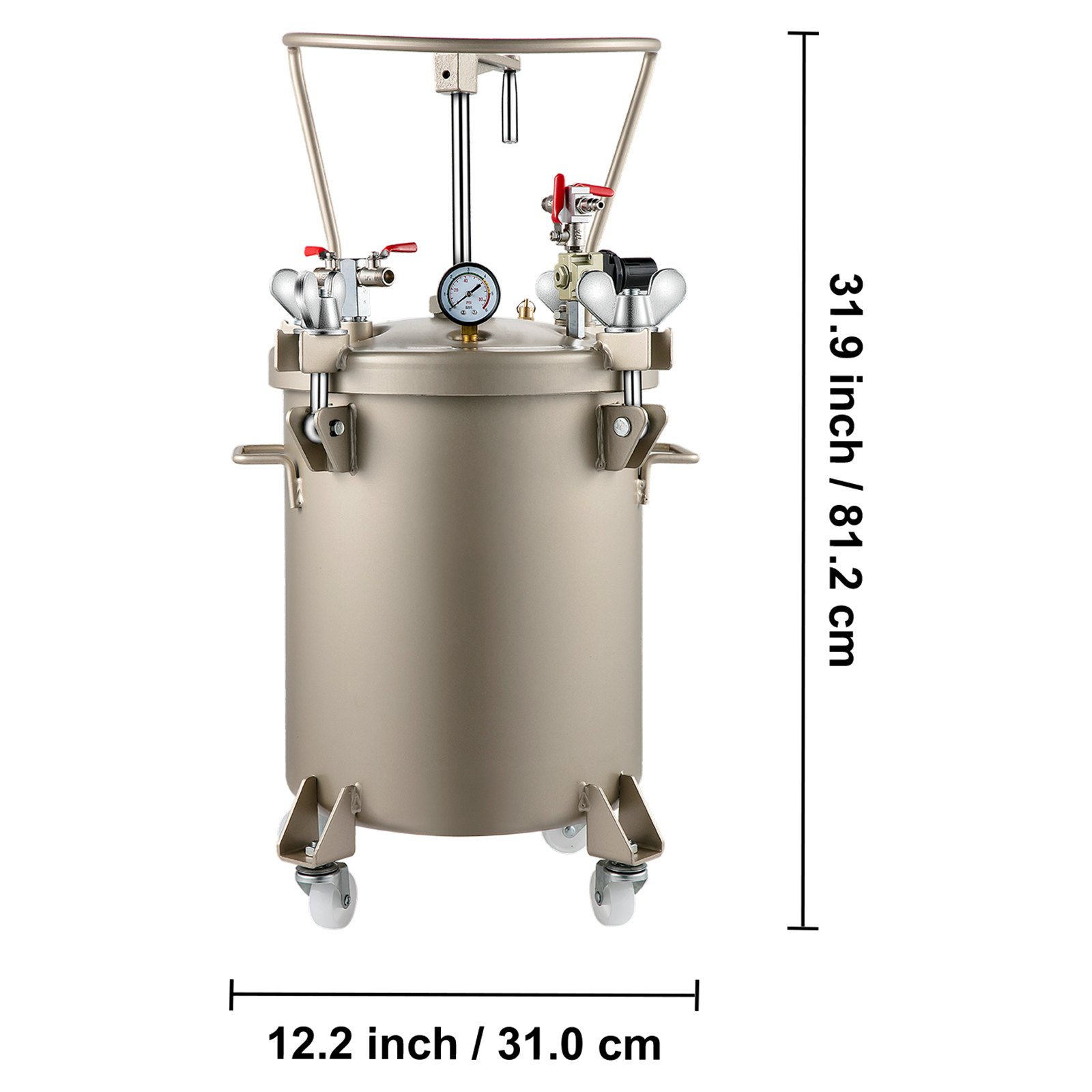 VEVOR 5.3 G/20 L Spray Paint Pressure Pot Tank Manual Air Paint Pressure Pot