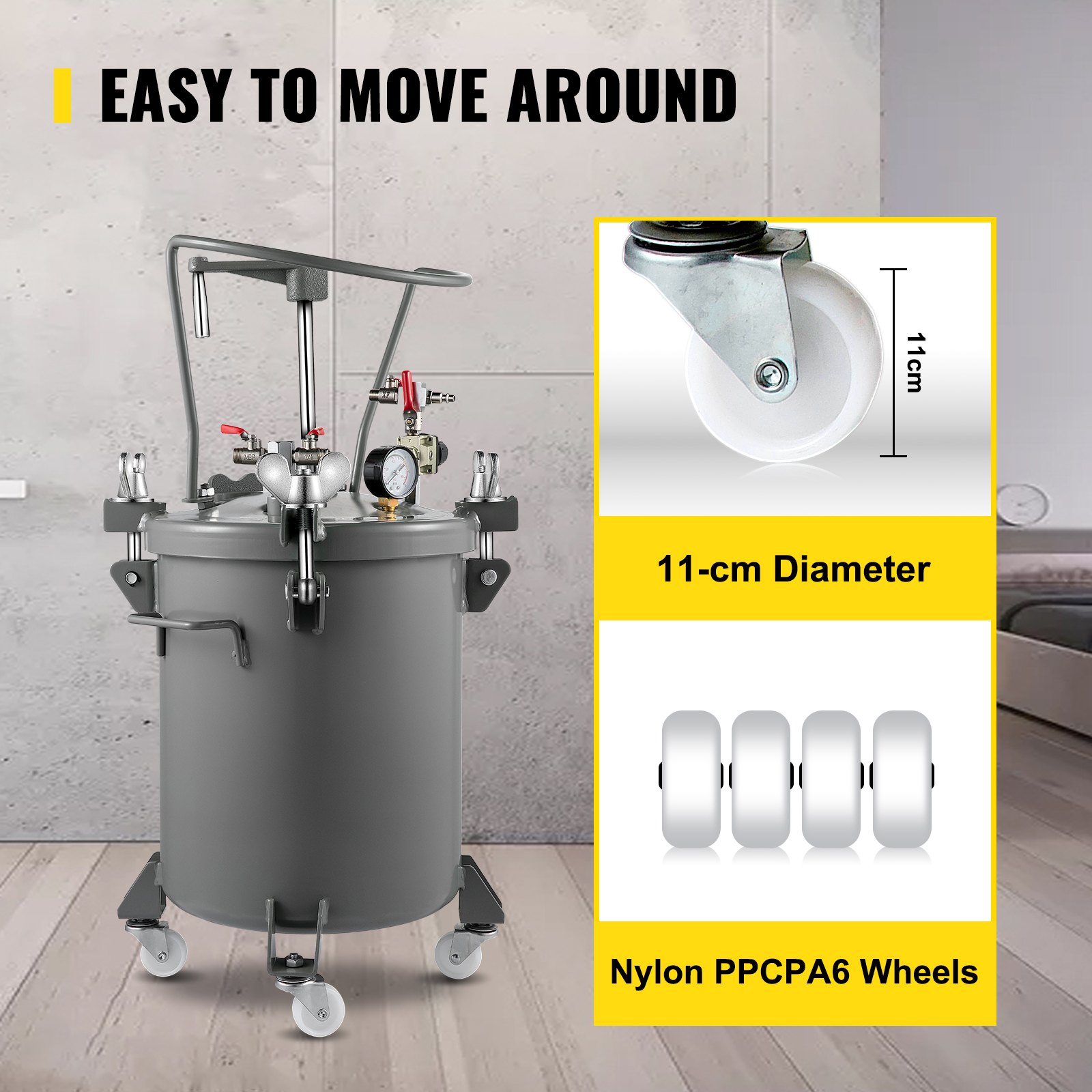 VEVOR 5.3 Gal/ 20L Spray Paint Pressure Pot Tank Manual Air Paint Pressure Pot