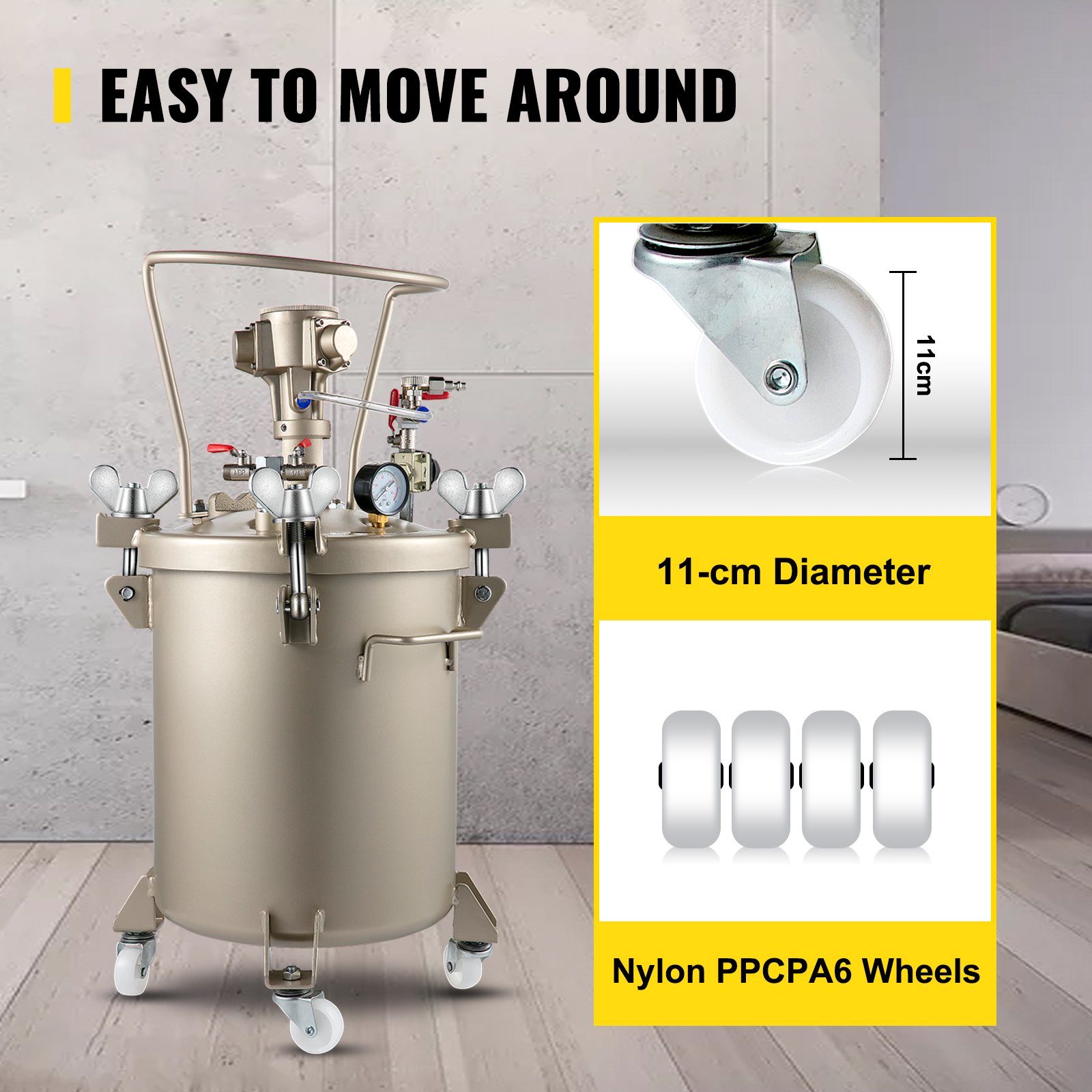 VEVOR 5.3Gal/ 20L Spray Paint Pressure Pot Tank Automatic Air Paint Pressure Pot