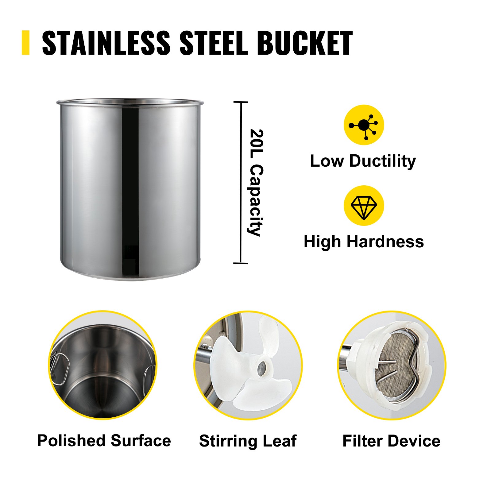 VEVOR 5.3Gal/ 20L Spray Paint Pressure Pot Tank Automatic Air Paint Pressure Pot