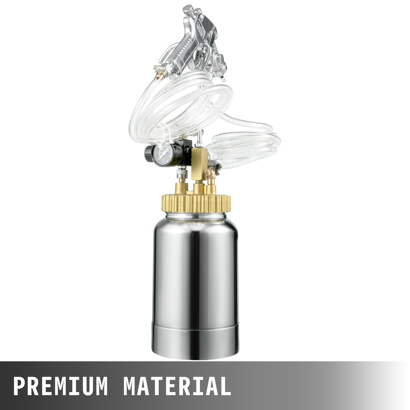 2L Pressure Pot Paint Spray Gun Tank 1.0mm Wood Coating House Paint Hose Paint