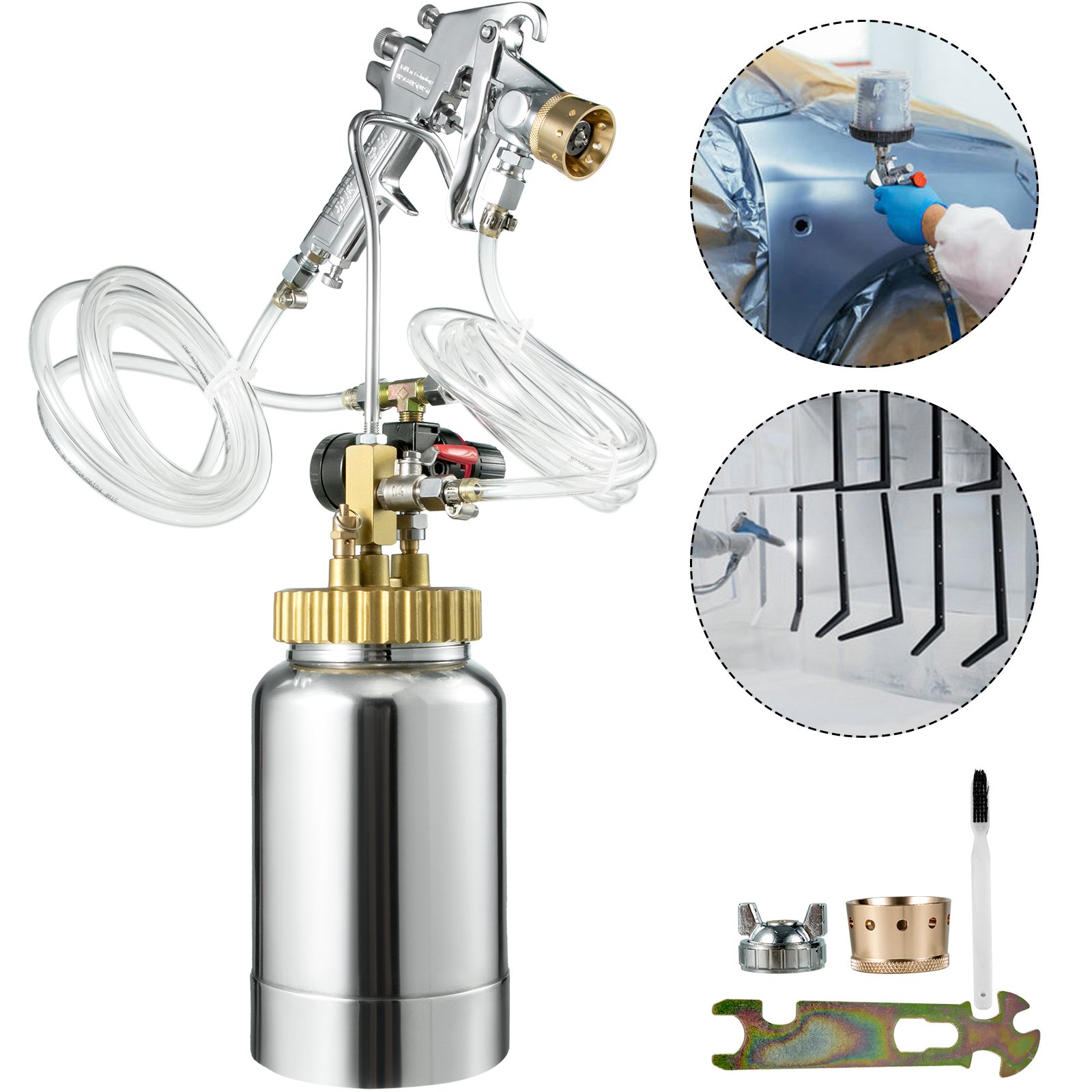 2L High Pressure Pot Spray Gun Air Paint Tank For Colorful Paint Air Tools 2.0mm