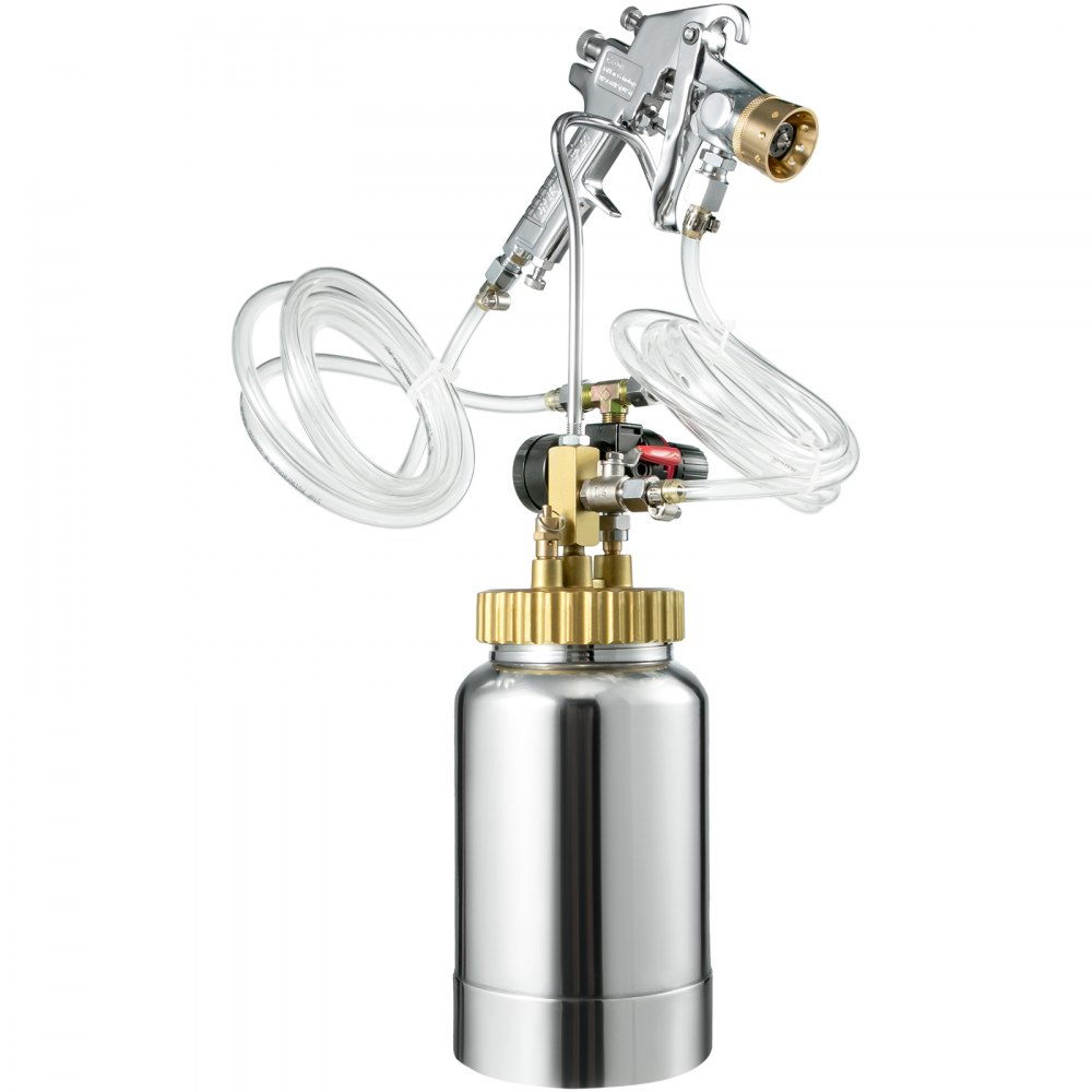 2L Pressure Pot Paint Spray Gun Tank 2.5mm 1/4 Fluid Outlet Commercial Lacquer