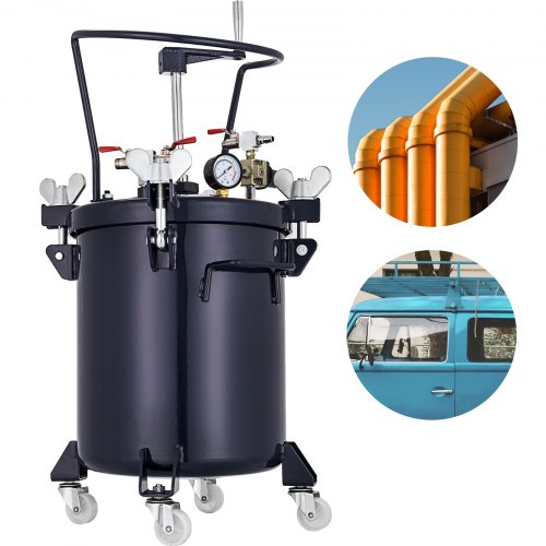 VEVOR Pressure Paint Pot 8 Gallon (30 liters) Pressure Pot Tank Spray Paint Pressure Pot Tank with Manual Mixing Agitator Paint Tank (8Gal 30L Manual)