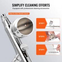 VEVOR Airbrush Gun, Dual Action Gravity Feed with 0.3 mm and 0.5 mm Nozzles, Airbrush Kit with 2/7/12ml Copper Cups and Cleaning Accessories, Ideal for Painting Models, Desserts, Cakes, and Nail Art