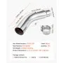 VEVOR Elbow Exhaust Tip, 101.6mm Inlet, 127mm Outlet, 584mm Overall Length, Chrome Turn Down Exhaust Tip with Clamp for Truck, Sedan, Sports Car, SUV, Chrome Structure for High Temperature Resistance