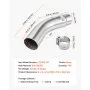 VEVOR Elbow Exhaust Tip, 127mm Inlet, 152.4mm Outlet, 584mm Overall Length, Chrome Turn Down Exhaust Tip with Clamp for Truck, Sedan, Sports Car, SUV, Chrome Structure for High Temperature Resistance
