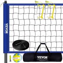 Vonkajšia prenosná volejbalová sieť VEVOR, oceľové palice s nastaviteľnou výškou, profesionálny volejbalový set s PVC volejbalovou loptou, pumpa, taška na prenášanie, ťažká volejbalová sieť na dvor, pláž, trávnik