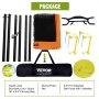 VEVOR Outdoor Portable Volleyball Net System, Adjustable Height Aluminum Poles, Professional Volleyball Set with PVC Volleyball, Pump, Carrying Bag, Heavy Duty Volleyball Net for Backyard, Beach, Lawn