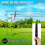 VEVOR Freestanding Volleyball Training Net for Indoor or Outdoor Use, Adjustable Height Portable Net System with Carrying Bag, Professional Volleyball Practice Trainer for Hitting or Serving Drills