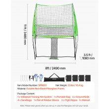 Volleyball Training Net System Adjustable Practice Equipment Indoor Outdoor
