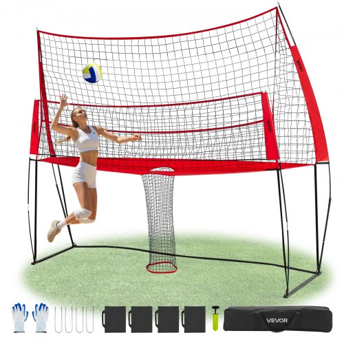 Volleyball Training Net System Adjustable Practice Equipment Indoor Outdoor