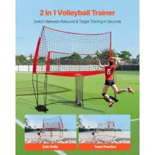 Volleyball Training Net System Adjustable Practice Equipment Indoor Outdoor