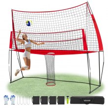 Volleyball Training Net System Adjustable Practice Equipment Indoor Outdoor