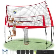 Volleyball Training Net System Adjustable Practice Equipment Indoor Outdoor