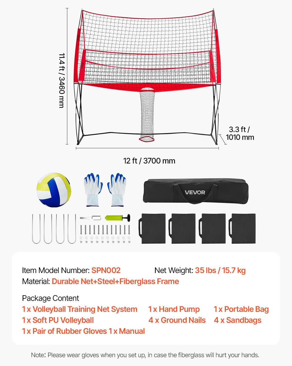 VEVOR 2-in-1 Volleyball Training Net System, Freely Height-Adjustable Practice Equipment with Ball Return, Portable Net Station, Easy Setup for Backyard Indoor Outdoor Serving Spiking Improve Accuracy