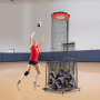 VEVOR Volleyball Setter Training Equipment, Angle and Height Adjustable Volleyball Trainer, Portable Practice Net with Cart, Wheels, Carrying Bag, Indoor Outdoor Target Net for Serving Spiking Setting