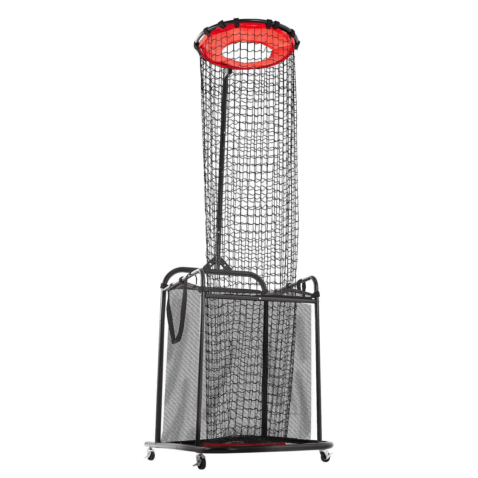 VEVOR Volleyball Setter Training Equipment, Angle and Height Adjustable Volleyball Trainer, Portable Practice Net with Cart, Wheels, Carrying Bag, Indoor Outdoor Target Net for Serving Spiking Setting