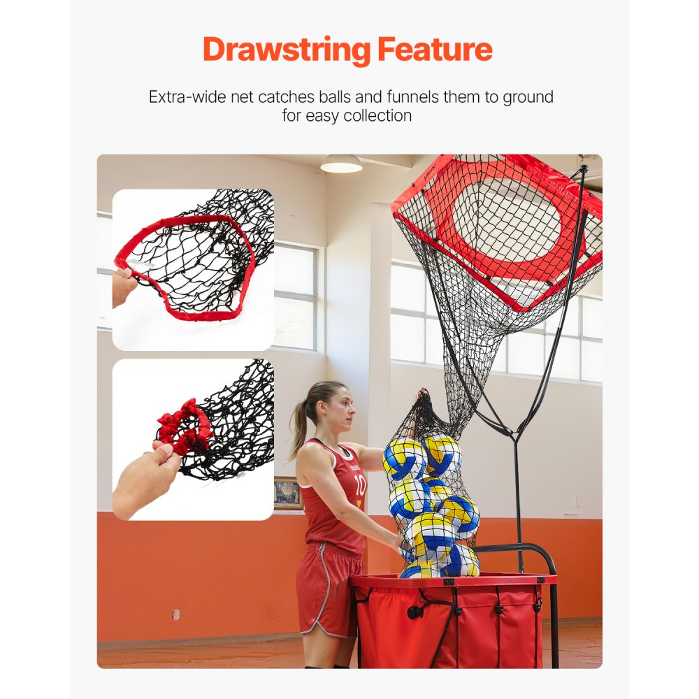 VEVOR Volleyball Setter Training Equipment, Angle and Height Adjustable Volleyball Trainer, Portable Practice Net with Steel Base, Carrying Bag, Indoor Outdoor Target Net for Serving Spiking Setting