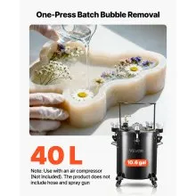 VEVOR Pressure Pot Paint Tank, 10.6 Gal/40 L Heavy Duty Steel Air Tool Pressure Pot, Spray Paint Pressures Pots with Three Quick-Connect Couplers for Home Use, DIY, Art Creations, Large-Diameter Tank