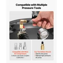 VEVOR Pressure Pot Paint Tank, 10.6 Gal/40 L Heavy Duty Steel Air Tool Pressure Pot, Spray Paint Pressures Pots with Three Quick-Connect Couplers for Home Use, DIY, Art Creations, Large-Diameter Tank