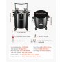 VEVOR Pressure Pot Paint Tank, 10.6 Gal/40 L Heavy Duty Steel Pressure Pot Tank, Spray Paint Pressures Pots with Three Quick-Connect Couplers for Home Use, DIY, Art Creations, Large-Diameter Tanks