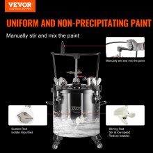 VEVOR Spray Paint Pressure Pot Tank 20L/5gal with Casters Leak Repair Sealant
