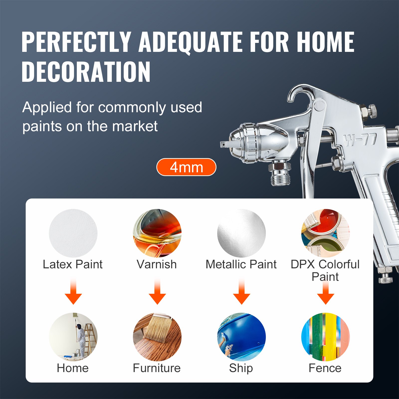 VEVOR Spray Paint Pressure Pot, 15L/3.75gal Pressure Pot Tank, 60 psi Adjustale Pressure, Steel Pressure Pot Paint Tank with Spray Gun, Hoses, Pressure Gauge, for Home Decor and Industry Painting