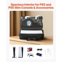 PS5 Carrying Case Travel Bag for Playstation 5 PS5 Slim Waterproof Nylon