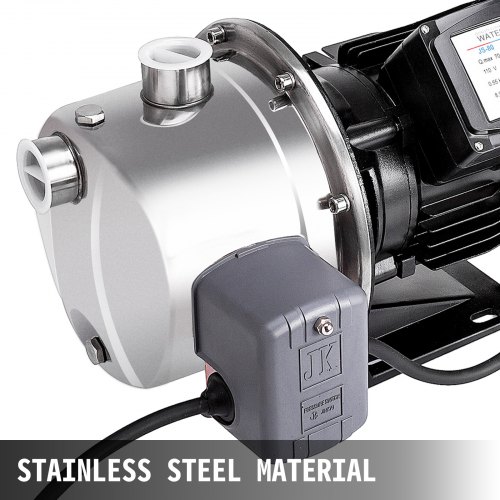 VEVOR 3/4HP Shallow Well Jet Pump – 304 Stainless Steel, 115V, 18.5 GPM, 131ft Max Head