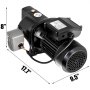 3/4 Hp Shallow Well Jet Pump W / Pressure Switch 1inch Jet Pump 110v