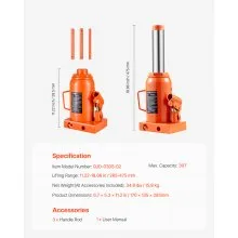 VEVOR Hydraulic Bottle Jack 30 Ton Manual High Lift Automotive Car Repair Shop
