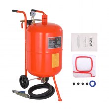 VEVOR 20 Gallon Sand Blaster, 60-110 PSI High Pressure Sandblaster, Portable Abrasive Blasting Tank, Air Sand Blasting Kit with 4 Ceramic Nozzles and Oil-Water Separator for Paint, Stain, Rust Removal