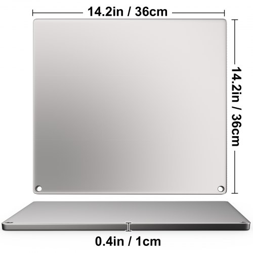 VEVOR Baking Steel Pizza, Square Steel Pizza Stone, 14" x 14" Steel Pizza Plate, 0.4"Thick Steel Pizza Pan, High-Performance Pizza Steel for Oven, Baking Surface for Oven Cooking and Baking