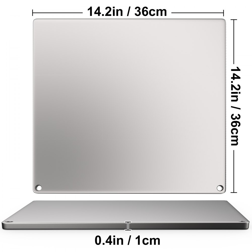 VEVOR Baking Steel Pizza, Square Steel Pizza Stone, 14" x 14" Steel Pizza Plate, 0.4"Thick Steel Pizza Pan, High-Performance Pizza Steel for Oven, Baking Surface for Oven Cooking and Baking
