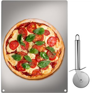 Steel Pizza Stone for Oven, Professional Pizza Stone Made from Solid Steel, 14x14 Unbreakable Thick Steel Baking Stone for Pizza and Bread, Create A