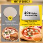 VEVOR Baking Steel Pizza, Square Steel Pizza Stone , 16\" x 16\" Steel Pizza Plate, 0.2\"Thick Steel Pizza Pan, High-Performance Pizza Steel for Grill and Oven, Baking Surface for Oven Cooking and Bak