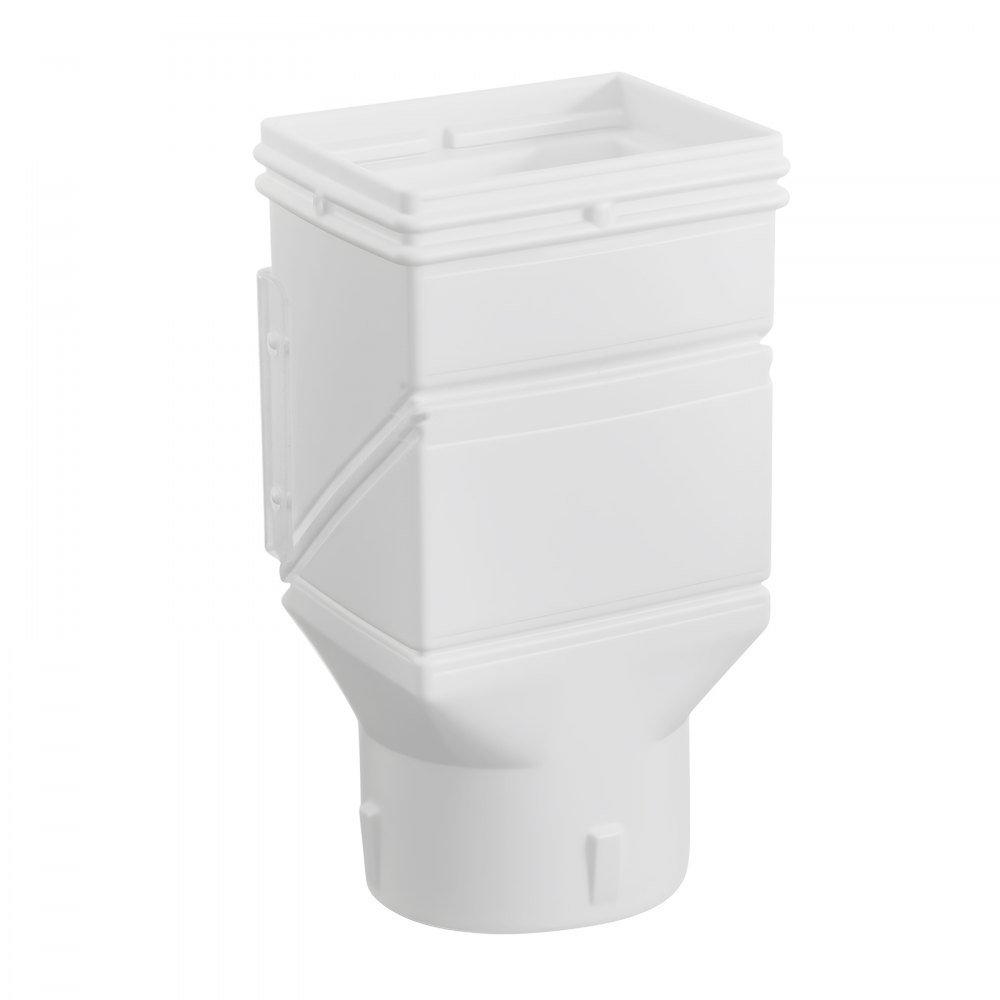 VEVOR Gutter Downspouts, Downspout Diverter Rainwater Collection System Fits for 2x3 or 3x4 Inch Standard Inlet and Φ4inch Outlet, Flexible Rain Water Barrel Kit with Mesh Screen & Transparent, White