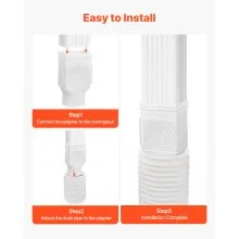 VEVOR Gutter Downspouts, Downspout Diverter Rainwater Collection System Fits for 2x3 or 3x4 Inch Standard Inlet and Φ4inch Outlet, Flexible Rain Water Barrel Kit with Mesh Screen & Transparent, White