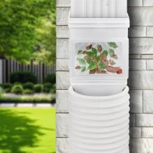 VEVOR Gutter Downspouts, Downspout Diverter Rainwater Collection System Fits for 2x3 or 3x4 Inch Standard Inlet and Φ4inch Outlet, Flexible Rain Water Barrel Kit with Mesh Screen & Transparent, White