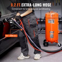 VEVOR 28 Gallon Vacuum Sand Blaster, Dustless Sandblaster with Built-in 1200W Vacuum System for Dust Control and Abrasive Recycle, 60-110 PSI Heavy Duty Abrasive Blasting Machine