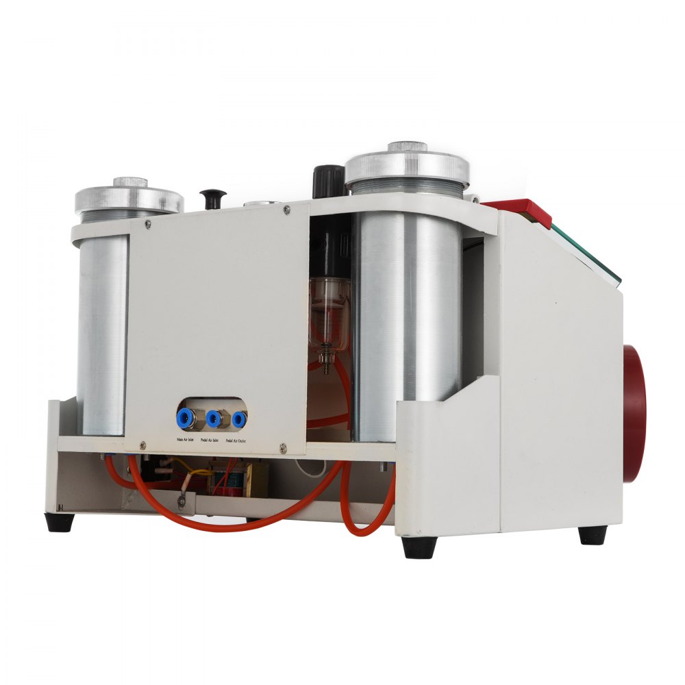 VEVOR Dental Sandblaster 2 Pen + 2 Tanks Dental Lab Sandblaster with LED Light and Large View Window Sandblaster Machine with Foot Pedal Control