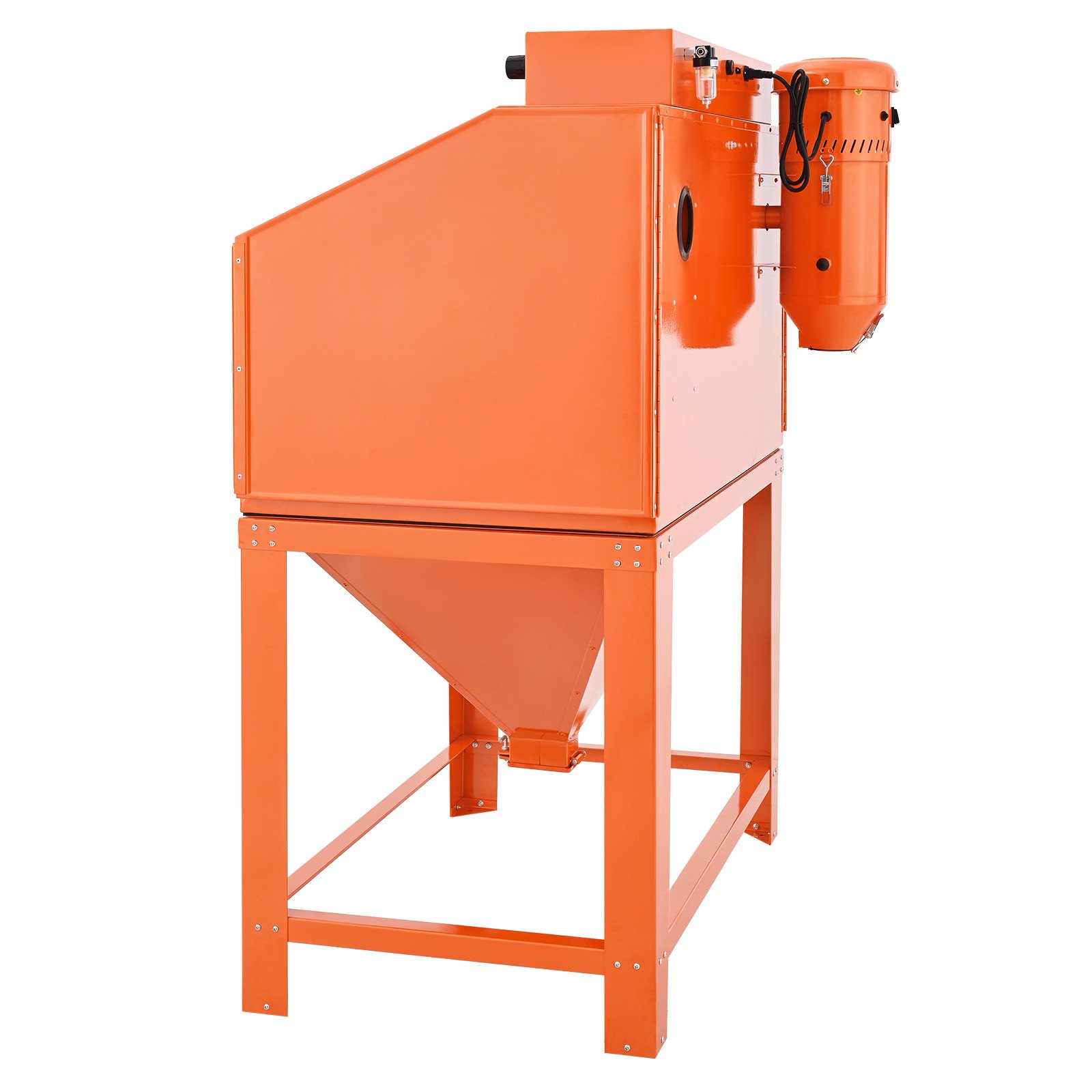 VEVOR 115 Gallon Sandblasting Cabinet, Heavy Duty Steel Sand Blasting Cabinet with 31-Gallon Media Hopper, Dual Blasting Guns & 1.6HP Dust Collector for Oversized Parts Surface Finishing, Rust Removal