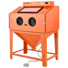 VEVOR 435L Sandblasting Cabinet, Heavy Duty Steel Sand Blaster with Dual Blasting Guns Kit, 117L Media Hopper & 1200W Powerful Dust Collector for Oversized Parts Rust Removal, Surface Finishing