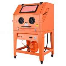 VEVOR 245 Gallon Sandblasting Cabinet with Pressurized Tank, Heavy Duty Steel Sand Blasting Cabinet on Wheels - with 32 Gallon Media Hopper & 1.6HP Dust Collector for Oversized Parts Surface Finishing