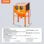 VEVOR 60 Gallon Sandblasting Cabinet, 40-120PSI Sand Blasting Cabinet with Stand, Heavy Duty Steel Sand Blaster with Blasting Gun & 4 Ceramic Nozzles for Paint, Stain, Rust Removal