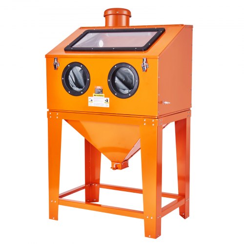 VEVOR 90 Gallon Sandblasting Cabinet with 1.8 Gallon Dust Collection System, 40-120PSI Sand Blasting Cabinet with Stand, Heavy Duty Sand Blaster with Blasting Gun & 4 Nozzles for Paint, Rust Removal