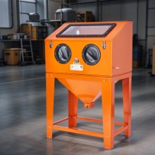 VEVOR 90 Gallon Sandblasting Cabinet with 1.8 Gallon Dust Collection System, 40-120PSI Sand Blasting Cabinet with Stand, Heavy Duty Sand Blaster with Blasting Gun & 4 Nozzles for Paint, Rust Removal