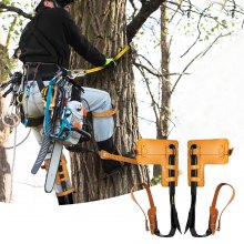 VEVOR Púas para trepar árboles, 3 en 1, espuelas ajustables para trepar postes de aleación de acero, con arnés de seguridad y cordón, equipo arborista para escaladores, tala, observación de caza, recolección de frutas