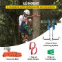 VEVOR Tree Climbing Spikes, 4 in 1 Alloy Metal Adjustable Pole Climbing Spurs, w/ Security Belt & Foot Ankle Straps, Arborist Equipment for Climbers, Logging, Hunting Observation, Fruit Picking